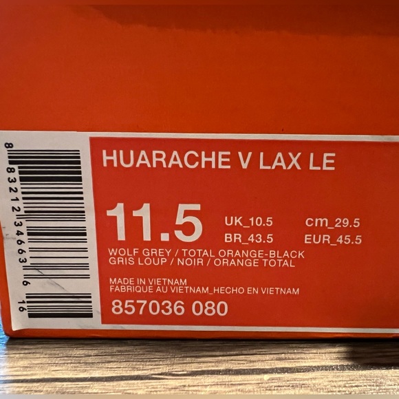 NIKE HUARACHE V LAX LE WOLF GREY SIZE 11.5 - Picture 6 of 8